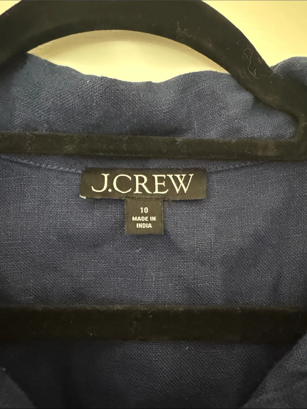 J. Crew Navy Linen Short-Sleeve Button-Front Gamine Shirt Dress